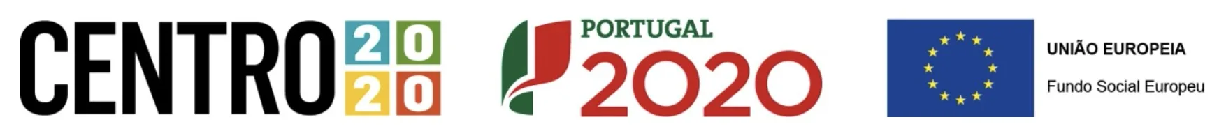 Logótipos de cofinanciamento Centro 2020, Portugal 2020 e União Europeia — Fundo Social Europeu